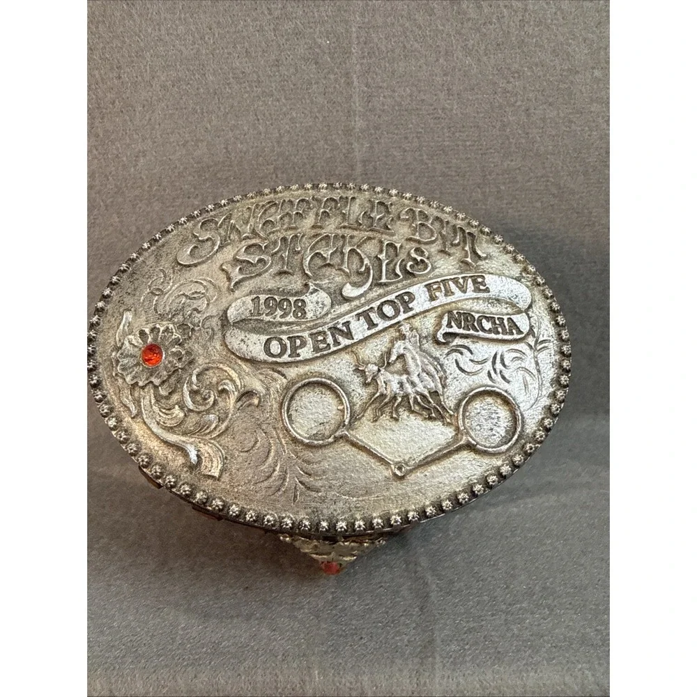 Western Style Trinket Box 1998 Open Top 5 NRCH Sniffle Bit Stakes